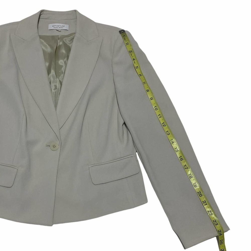 EMANUEL Single Button Beige Blazer Jacket - Picture 9 of 13
